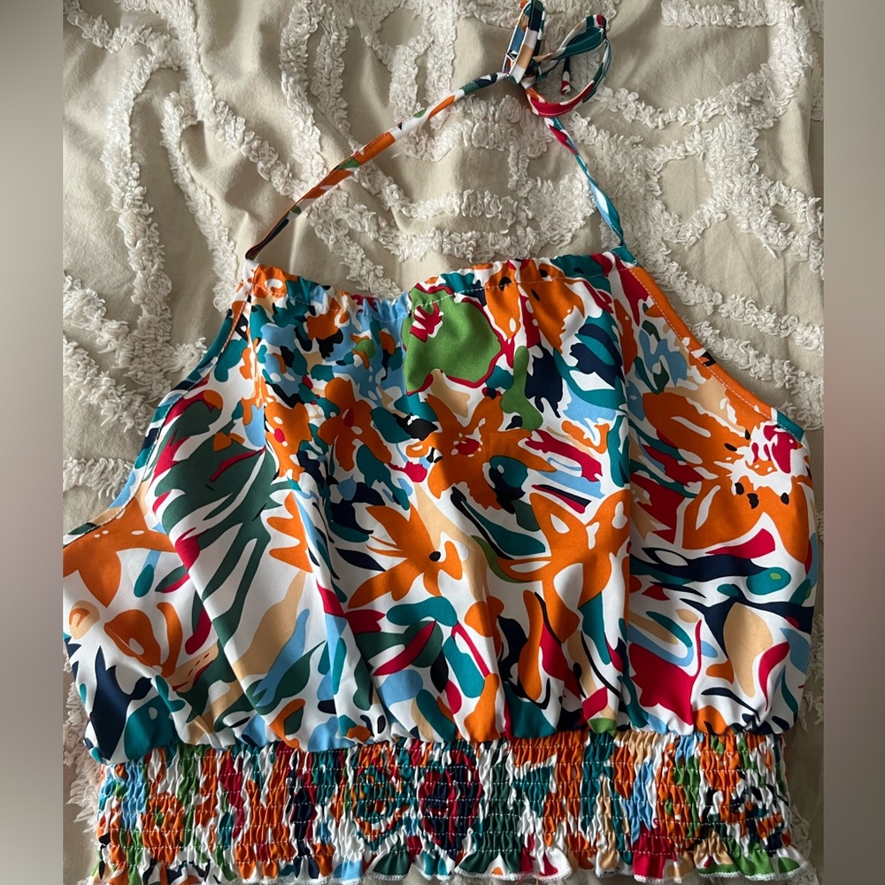 SHEIN Multicolor Abstract Top